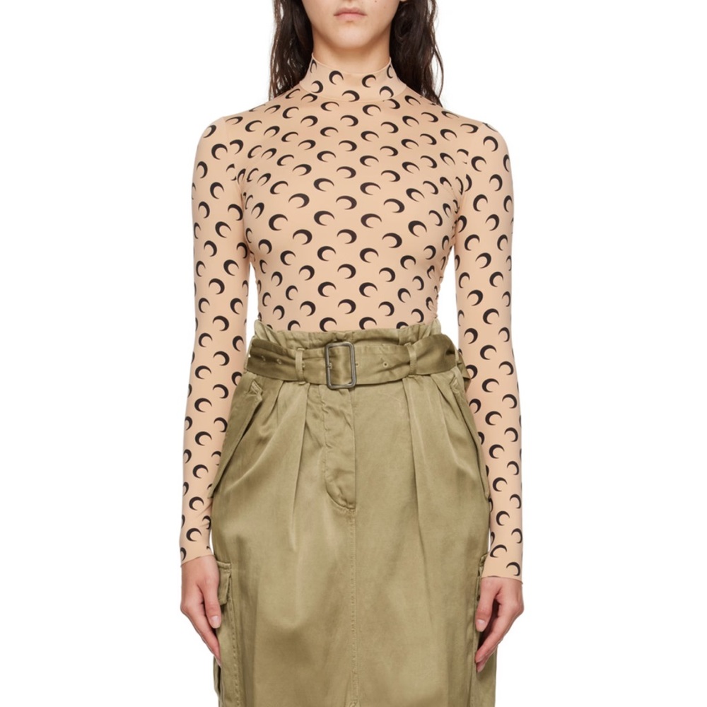 Tan all over moon print top